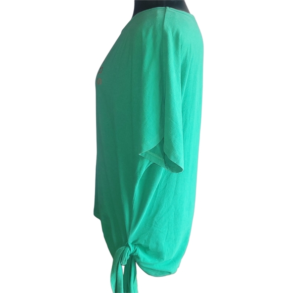 Michael Kors Green Short Sleeve With Gold Logo Front - Picture 4 of 5